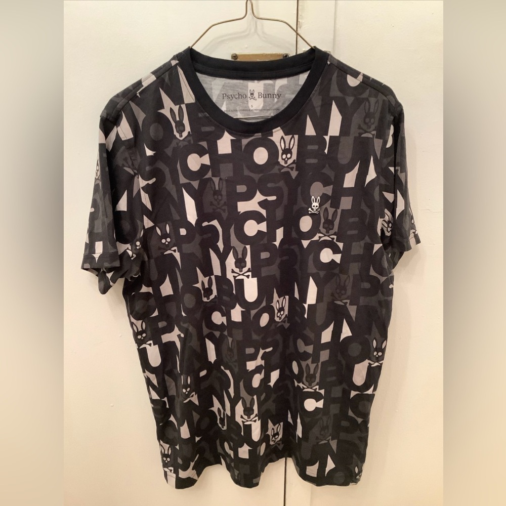 Men Psycho Bunny Bagh Aop Tee Black B6U753X1PC 001​​​​​​​
